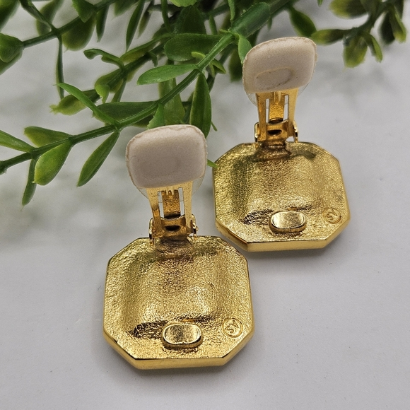 ALFRED SUNG Designer Vintage Faceted Crystal Statement Clip Earrings 80s 90s - Picture 4 of 6